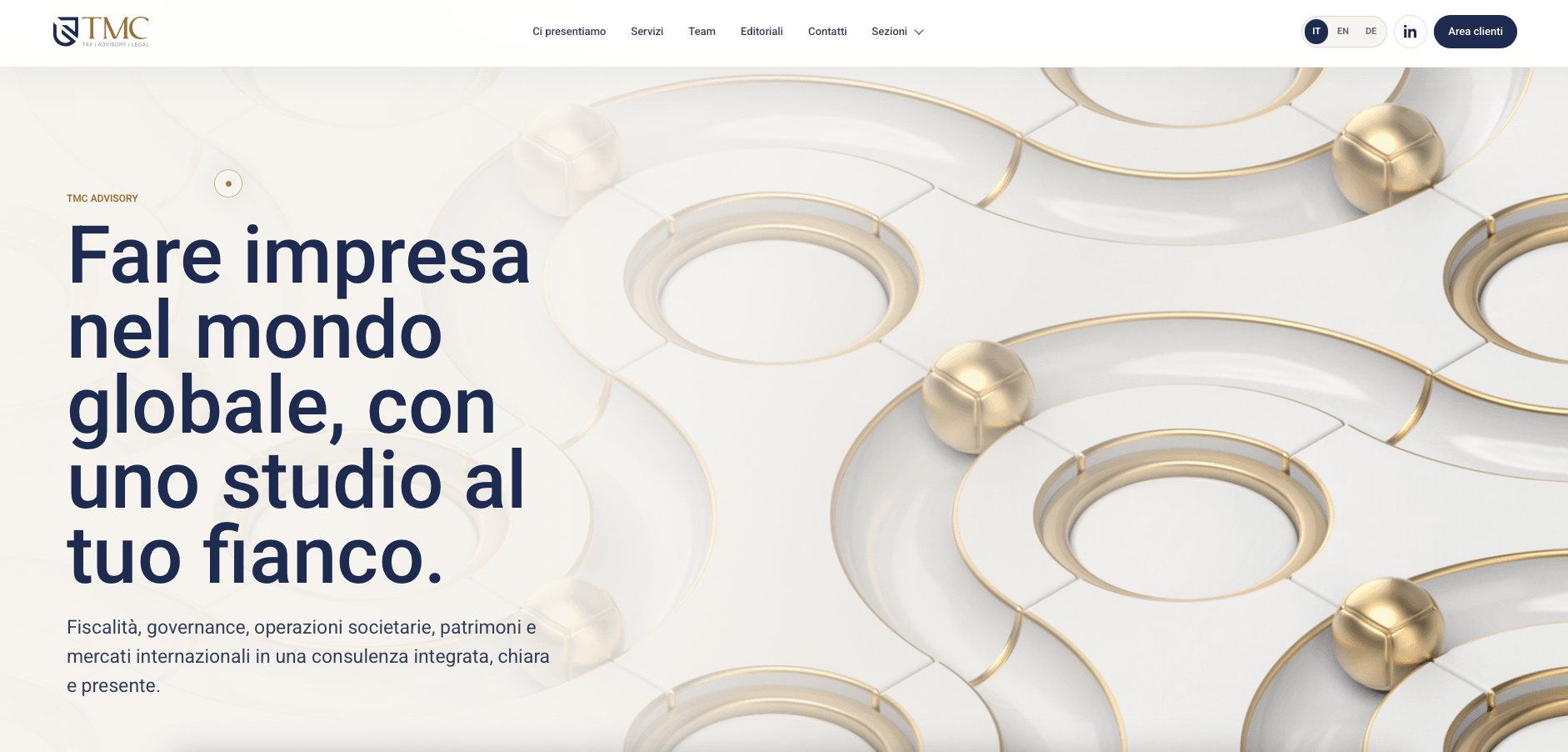 Homepage aggiornata di TMC Advisory